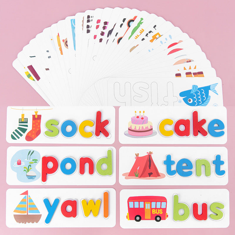 czs6634 Children English Alphabet Spelling Word Wooden Educational Toy with Learning Cards Set czs6634 Children English Alphabet Spelling Word Wooden Educational Toy with Learning Cards Set